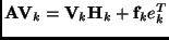 ${\bf A}{\bf V}_k = {\bf V}_k {\bf H}_k + {\bf f}_k {\be e}_k^T $