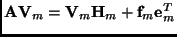 ${\bf A} {\bf V}_m = {\bf V}_m {\bf H}_m + {\bf f}_m {\bf e}^T_m$